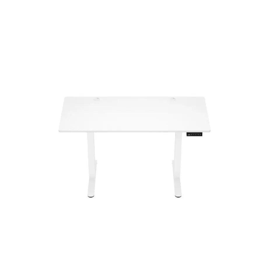 Huzaro Hero 8.2 White 120×60 cm reguleeritava kõrgusega mängurilaud, valge MDF lauaplaat, metallraam, 80 kg kandevõime, mälufunktsiooniga nupupaneel, kaabliavad, klapikonks ja mustad detailid - 2