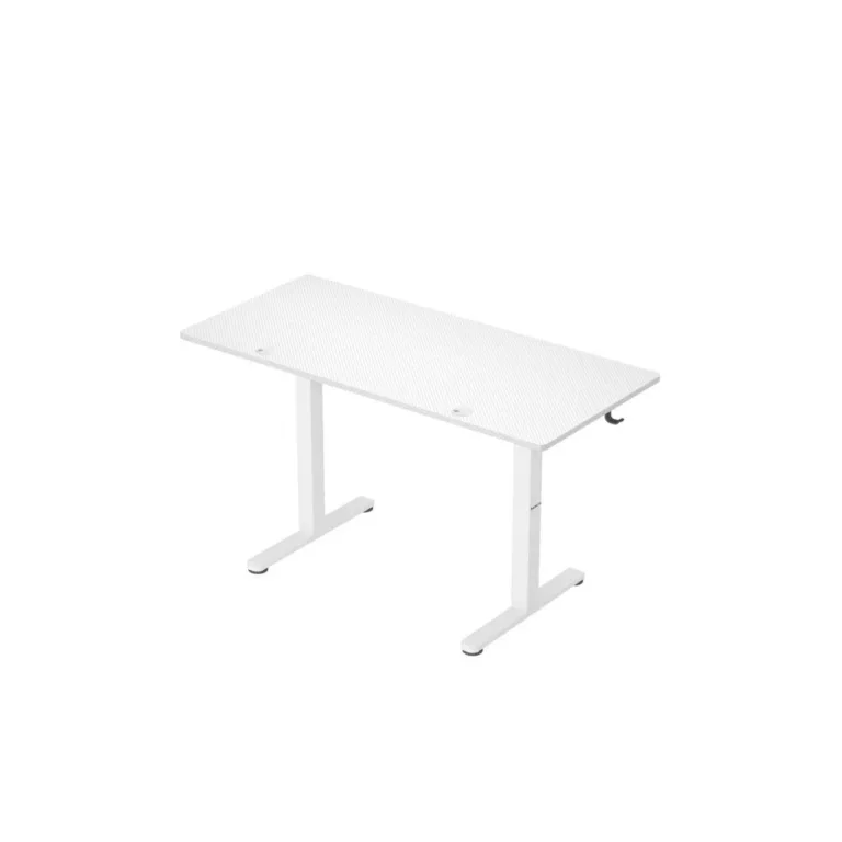 Huzaro Hero 8.2 White 120x60 cm reguleeritava kõrgusega mängurilaud, valge MDF lauaplaat, metallraam, 80 kg kandevõime, mälufunktsiooniga nupupaneel, kaabliavad, klapikonks ja mustad detailid