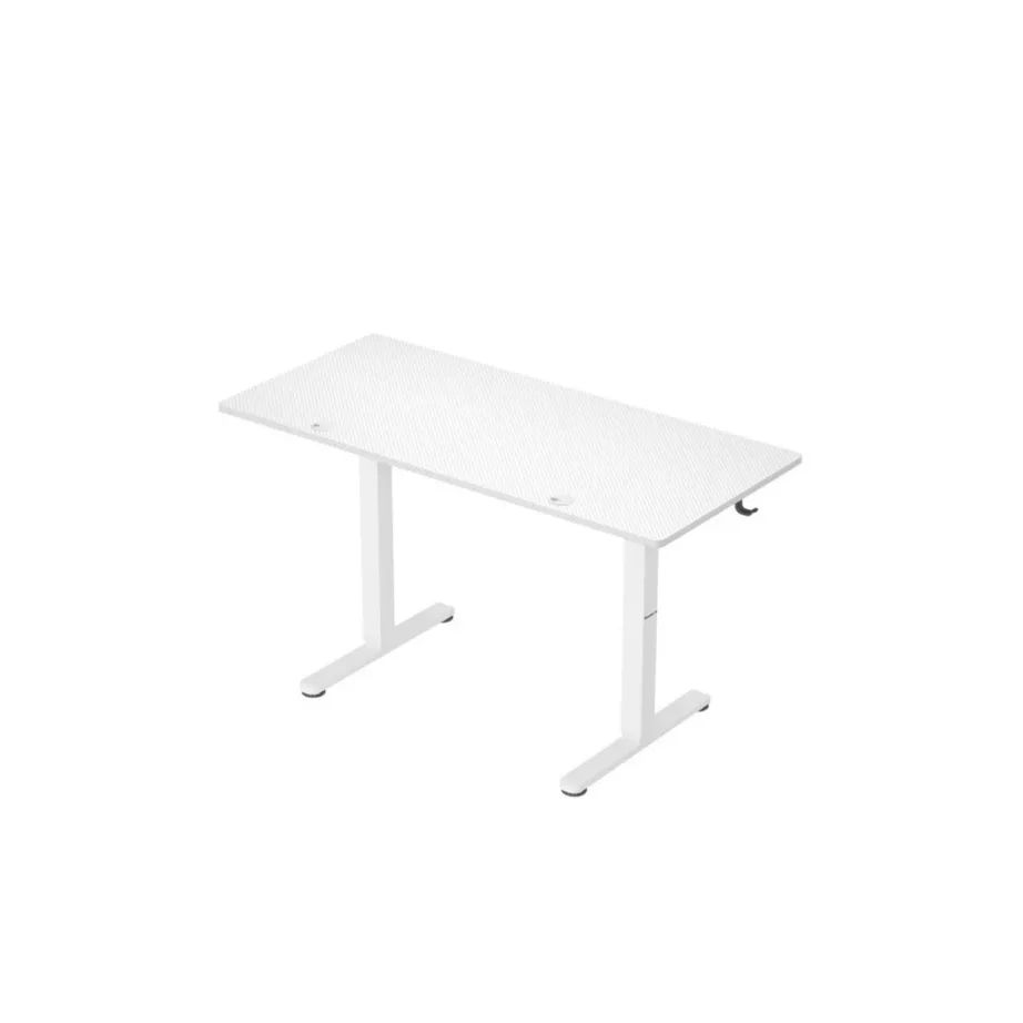 Huzaro Hero 8.2 White 120×60 cm reguleeritava kõrgusega mängurilaud, valge MDF lauaplaat, metallraam, 80 kg kandevõime, mälufunktsiooniga nupupaneel, kaabliavad, klapikonks ja mustad detailid - 3
