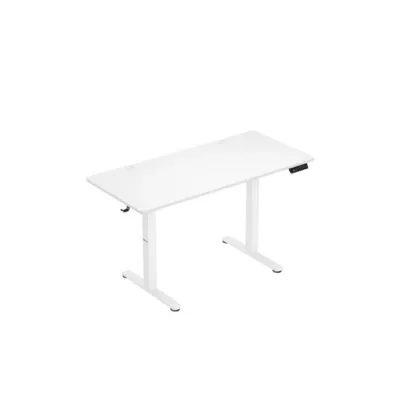 Huzaro Hero 8.2 White 120x60 cm reguleeritava kõrgusega mängurilaud, valge MDF lauaplaat, metallraam, 80 kg kandevõime, mälufunktsiooniga nupupaneel, kaabliavad, klapikonks ja mustad detailid