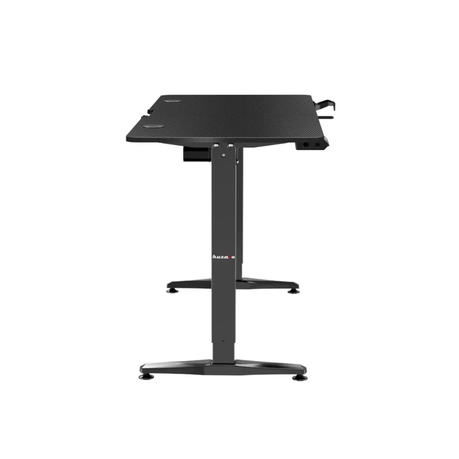 Huzaro Hero 8.5 140×60 cm must elektriliselt reguleeritava kõrgusega mängurilaud LED-paneeliga, alumiiniumraam, MDF-plaadiga - 6