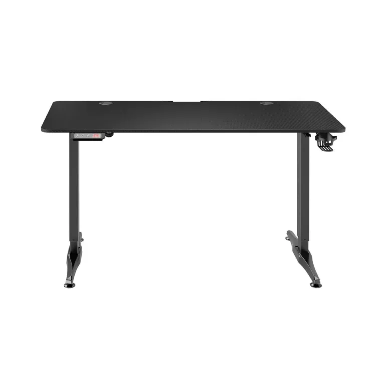 Huzaro Hero 8.5 140x60 cm must elektriliselt reguleeritava kõrgusega mängurilaud LED-paneeliga, alumiiniumraam, MDF-plaadiga