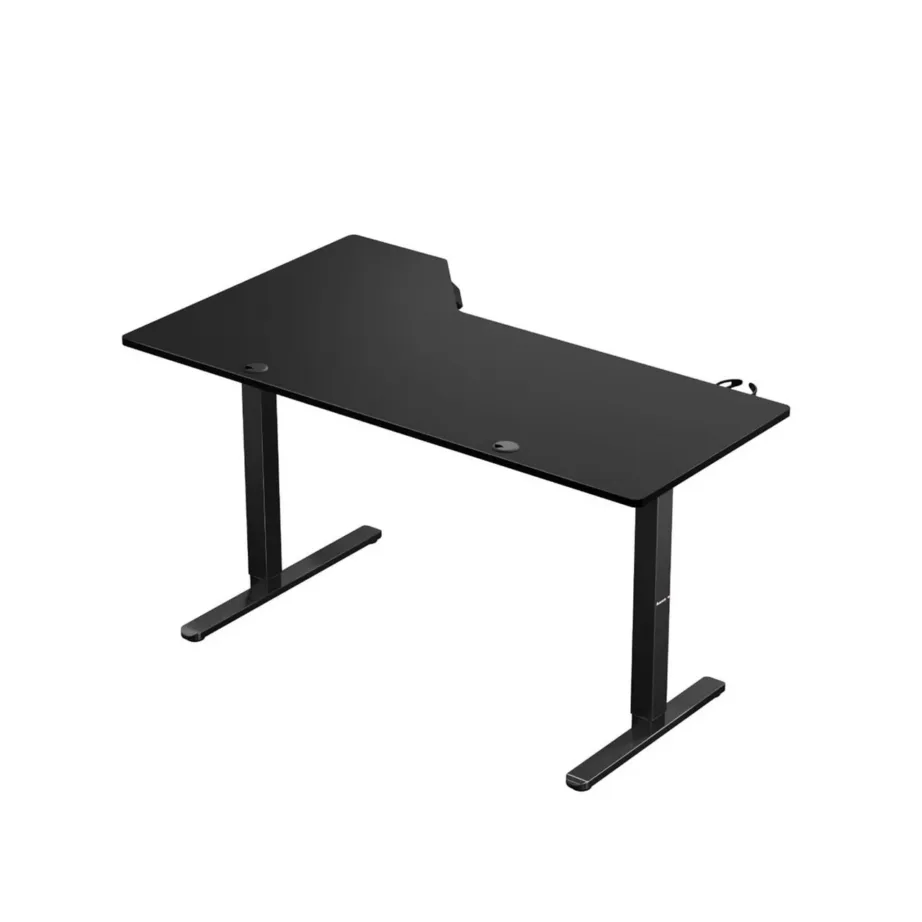 Huzaro Hero 9.1 L-kujuline 119×85 cm elektriliselt reguleeritav must mänguri- ja kontorilaud, MDF, metallraam, USB/USB-C laadimine, 80 kg kandevõime – 3