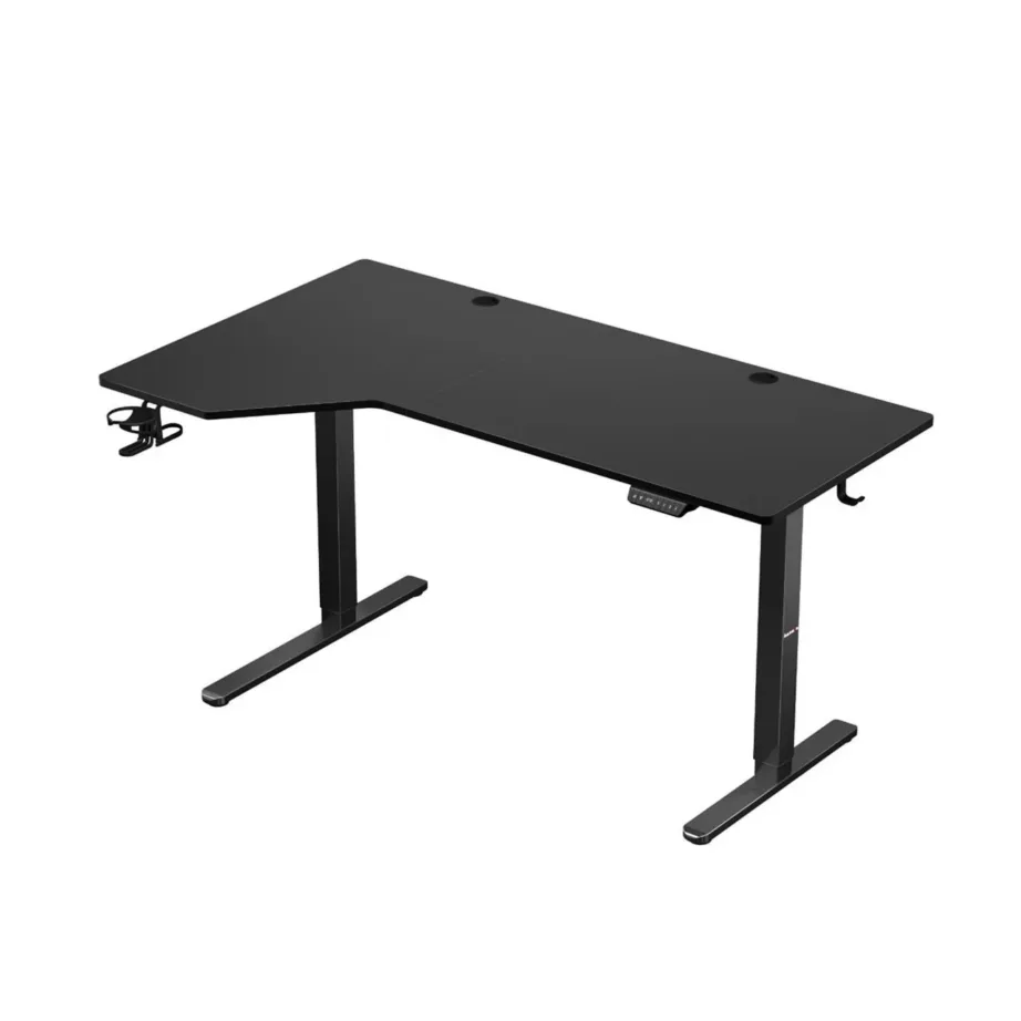 Huzaro Hero 9.1 L-kujuline 119×85 cm elektriliselt reguleeritav must mänguri- ja kontorilaud, MDF, metallraam, USB/USB-C laadimine, 80 kg kandevõime – 6