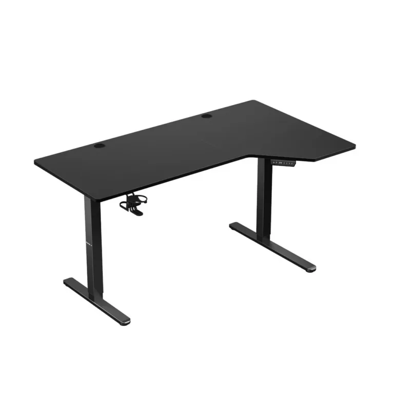 Huzaro Hero 9.1 L-kujuline 119x85 cm elektriliselt reguleeritav must mänguri- ja kontorilaud, MDF, metallraam, USB/USB-C laadimine, 80 kg kandevõime