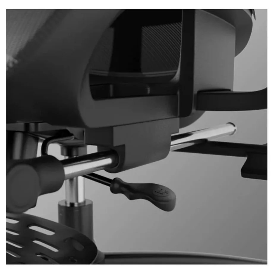 Huzaro HZ-Combat 7.9 must 70 cm ergonoomiline mänguritool võrkkangast seljatoe ja jalatoega, max 150 kg – 15