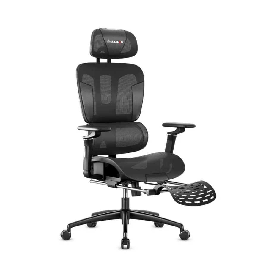 Huzaro HZ-Combat 7.9 must 70 cm ergonoomiline mänguritool võrkkangast seljatoe ja jalatoega, max 150 kg – 3