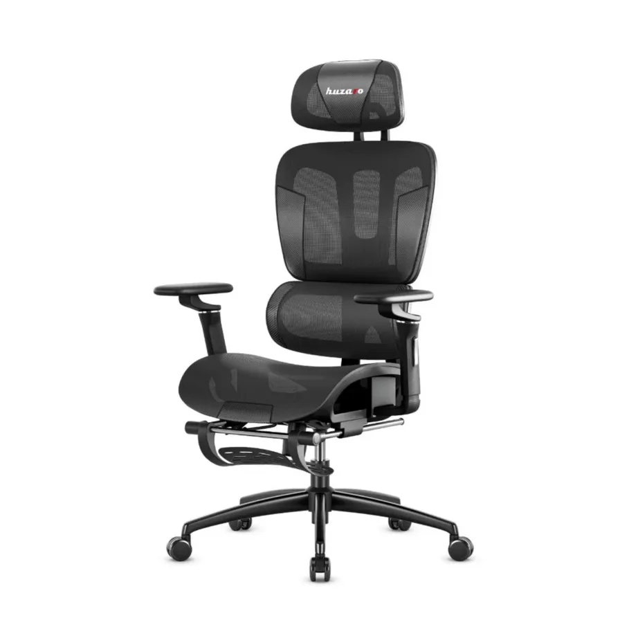 Huzaro HZ-Combat 7.9 must 70 cm ergonoomiline mänguritool võrkkangast seljatoe ja jalatoega, max 150 kg – 6