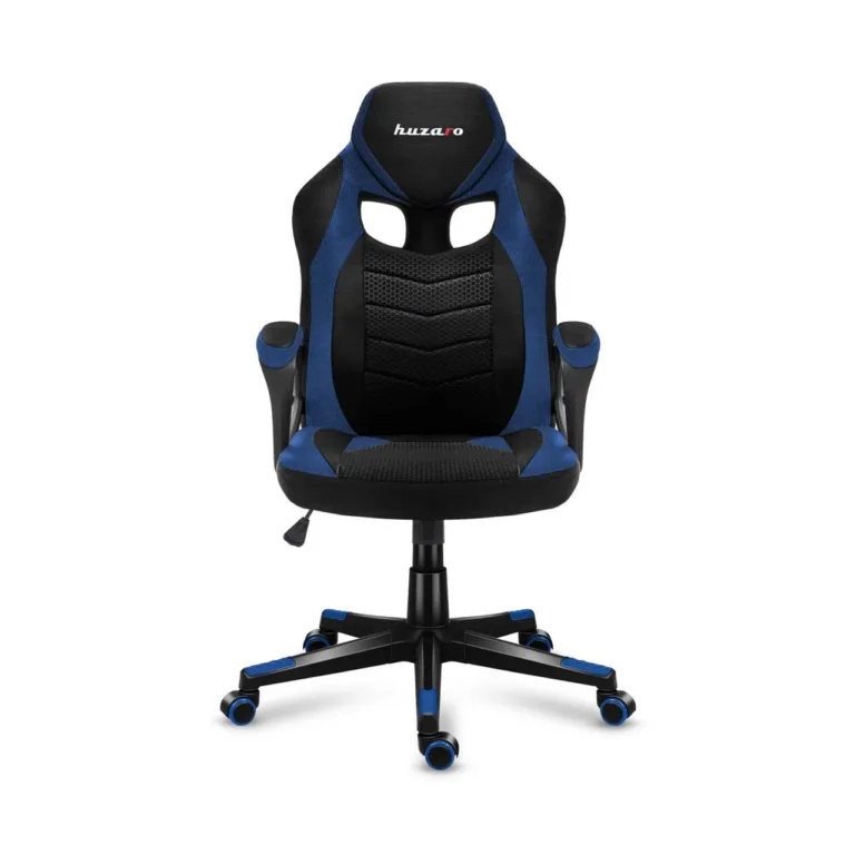 Huzaro HZ-Force 2.5 Blue 68 cm laiune ergonoomiline mänguritool hingava võrkkangast istmega, must-sinine, reguleeritava kõrgusega, pehme käetoega, kandevõime kuni 140 kg