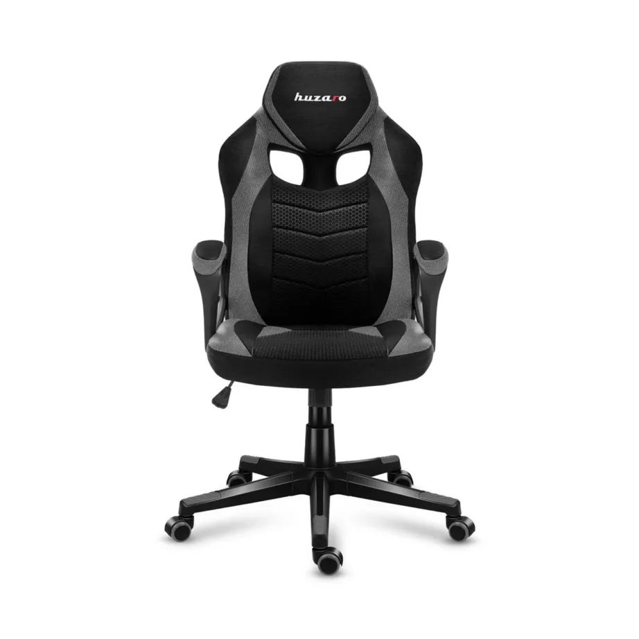 Huzaro HZ-Force 2.5 Grey Mesh 68 cm must/hall ergonoomiline võrgust mänguritool, 140 kg kandevõime, pehme käetugi – 2