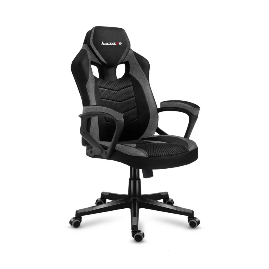 Huzaro HZ-Force 2.5 Grey Mesh 68 cm must/hall ergonoomiline võrgust mänguritool, 140 kg kandevõime, pehme käetugi