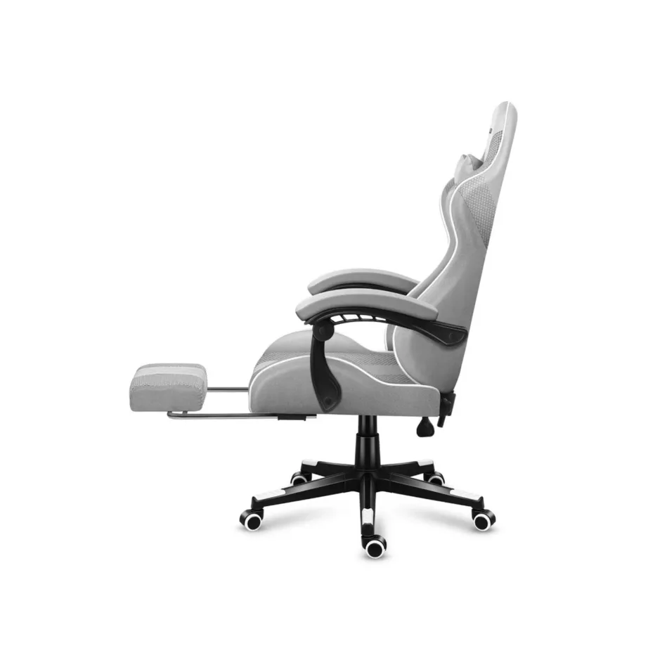 Huzaro HZ-Force 4.7 White Mesh 140 kg reguleeritav ergonoomiline kangast mänguritool jalatoe ja peatoega – 2