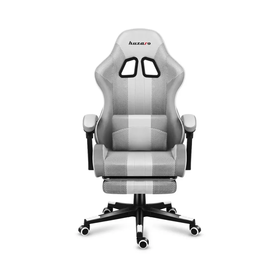Huzaro HZ-Force 4.7 White Mesh 140 kg reguleeritav ergonoomiline kangast mänguritool jalatoe ja peatoega – 11