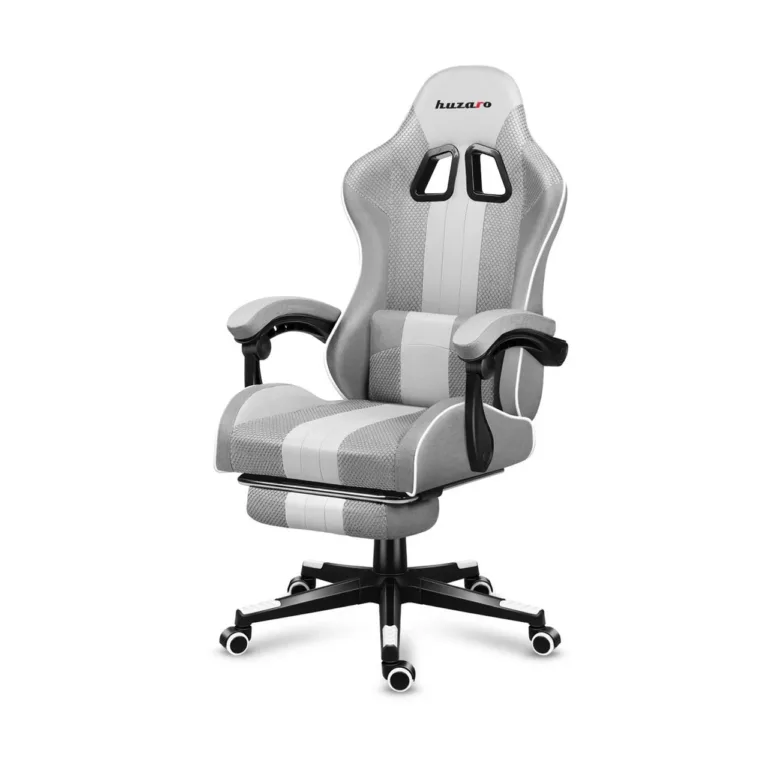 Huzaro HZ-Force 4.7 White Mesh 140 kg reguleeritav ergonoomiline kangast mänguritool jalatoe ja peatoega