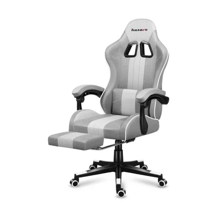 Huzaro HZ-Force 4.7 White Mesh 140 kg reguleeritav ergonoomiline kangast mänguritool jalatoe ja peatoega