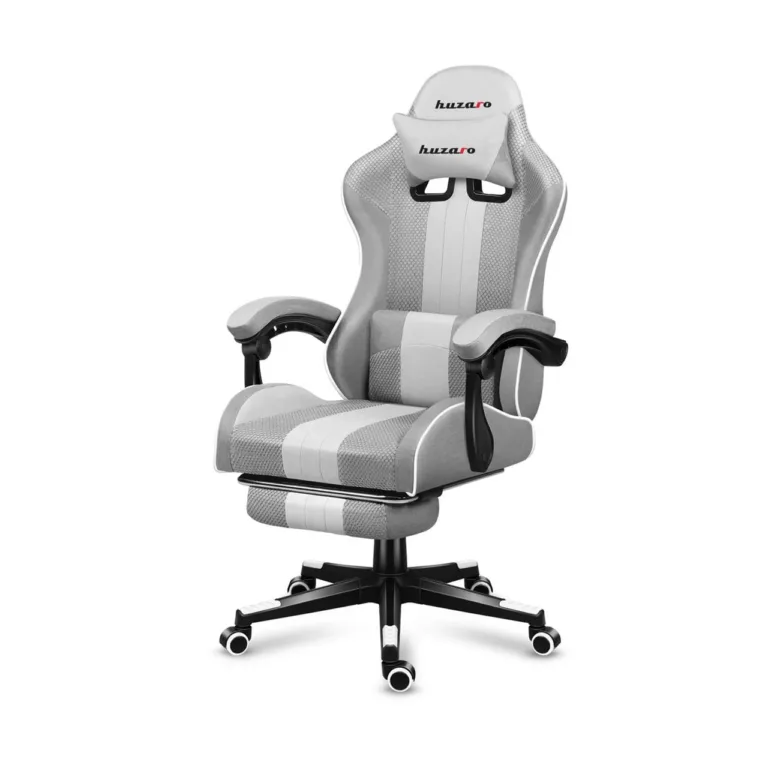 Huzaro HZ-Force 4.7 White Mesh 140 kg reguleeritav ergonoomiline kangast mänguritool jalatoe ja peatoega