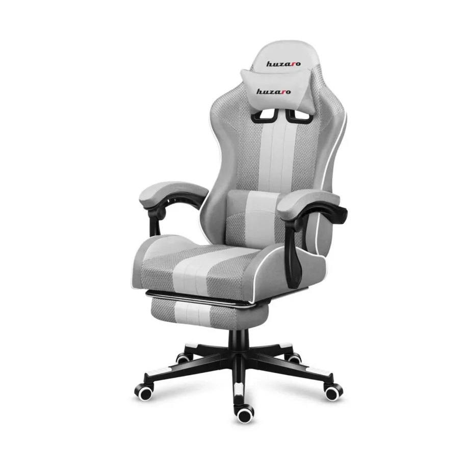 Huzaro HZ-Force 4.7 White Mesh 140 kg reguleeritav ergonoomiline kangast mänguritool jalatoe ja peatoega – 14