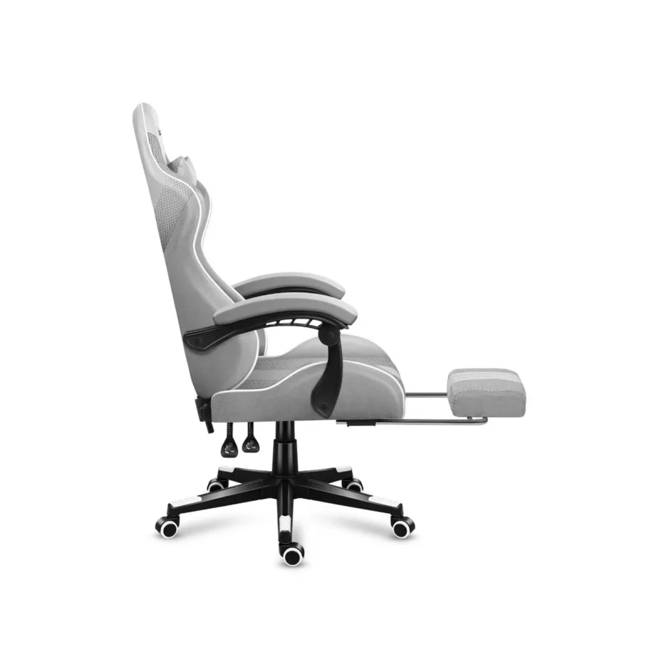 Huzaro HZ-Force 4.7 White Mesh 140 kg reguleeritav ergonoomiline kangast mänguritool jalatoe ja peatoega – 3