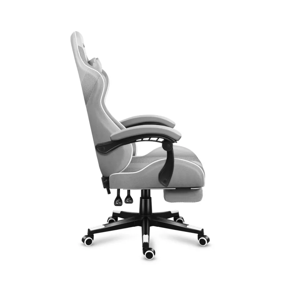 Huzaro HZ-Force 4.7 White Mesh 140 kg reguleeritav ergonoomiline kangast mänguritool jalatoe ja peatoega – 4