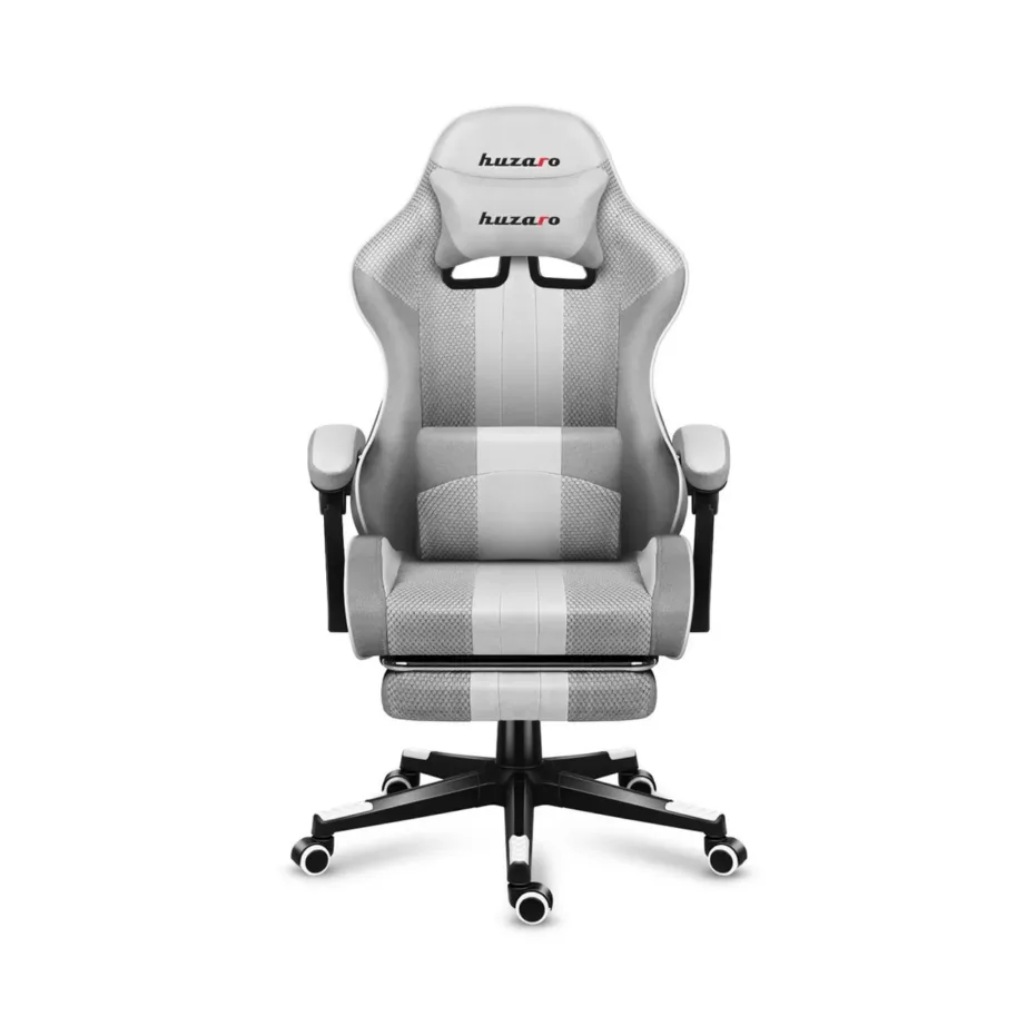 Huzaro HZ-Force 4.7 White Mesh 140 kg reguleeritav ergonoomiline kangast mänguritool jalatoe ja peatoega – 7