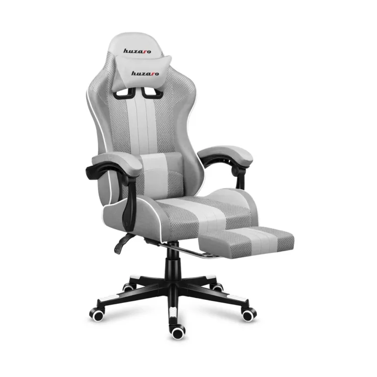 Huzaro HZ-Force 4.7 White Mesh 140 kg reguleeritav ergonoomiline kangast mänguritool jalatoe ja peatoega