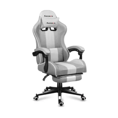 Huzaro HZ-Force 4.7 White Mesh 140 kg reguleeritav ergonoomiline kangast mänguritool jalatoe ja peatoega