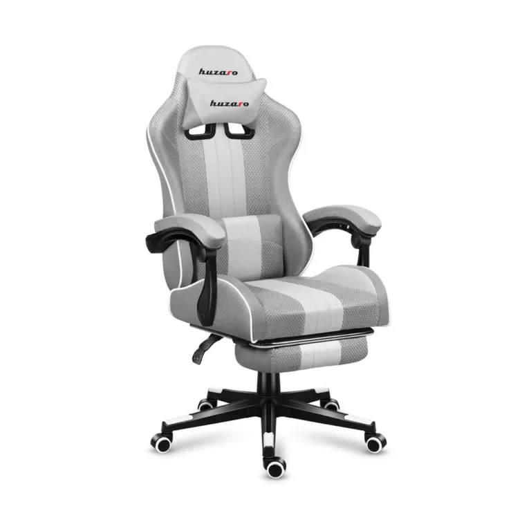 Huzaro HZ-Force 4.7 White Mesh 140 kg reguleeritav ergonoomiline kangast mänguritool jalatoe ja peatoega