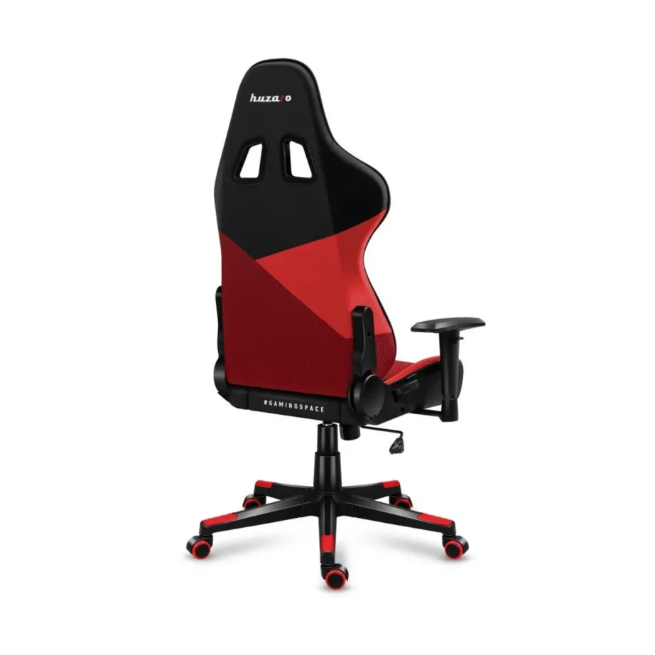 Huzaro Hz-Force 6.2 130 kg must-punane ergonoomiline kangast PC mänguritool kaela- ja nimmetoe, reguleeritavate käetugede ning kallutatava seljatoega – 17
