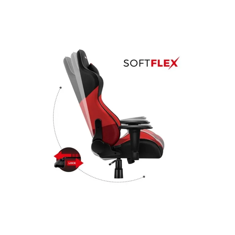 Huzaro Hz-Force 6.2 130 kg must-punane ergonoomiline kangast PC mänguritool kaela- ja nimmetoe, reguleeritavate käetugede ning kallutatava seljatoega