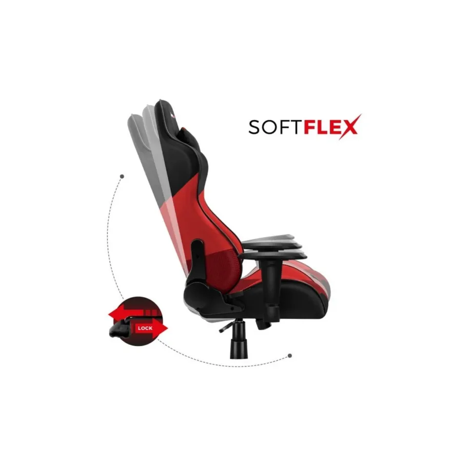 Huzaro Hz-Force 6.2 130 kg must-punane ergonoomiline kangast PC mänguritool kaela- ja nimmetoe, reguleeritavate käetugede ning kallutatava seljatoega – 3