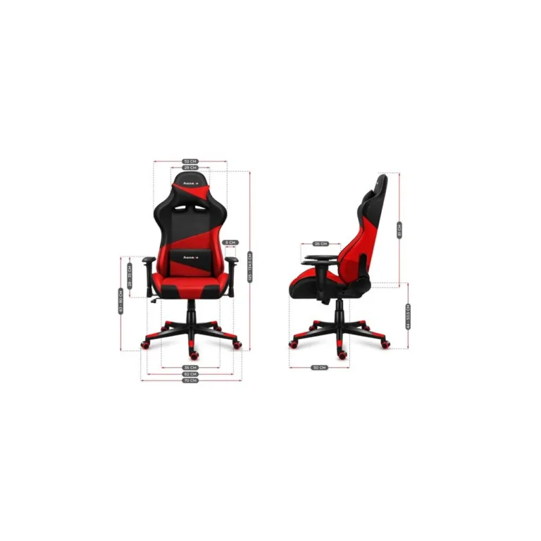 Huzaro Hz-Force 6.2 130 kg must-punane ergonoomiline kangast PC mänguritool kaela- ja nimmetoe, reguleeritavate käetugede ning kallutatava seljatoega