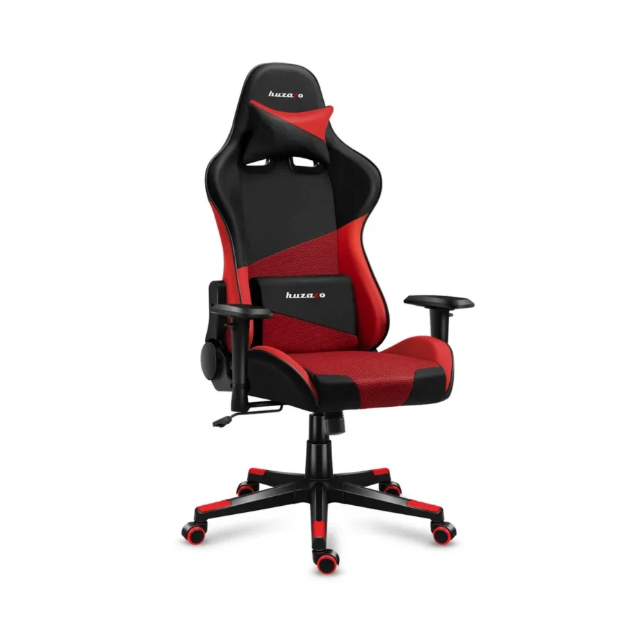 Huzaro Hz-Force 6.2 130 kg must-punane ergonoomiline kangast PC mänguritool kaela- ja nimmetoe, reguleeritavate käetugede ning kallutatava seljatoega – 9