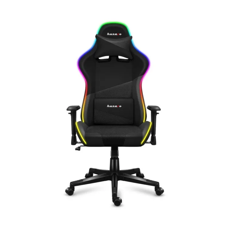 Huzaro Hz-Force 6.2 Black RGB 70x50x134,5 cm ergonoomiline kangast mänguritool RGB valgustuse ja peatoega, 130 kg