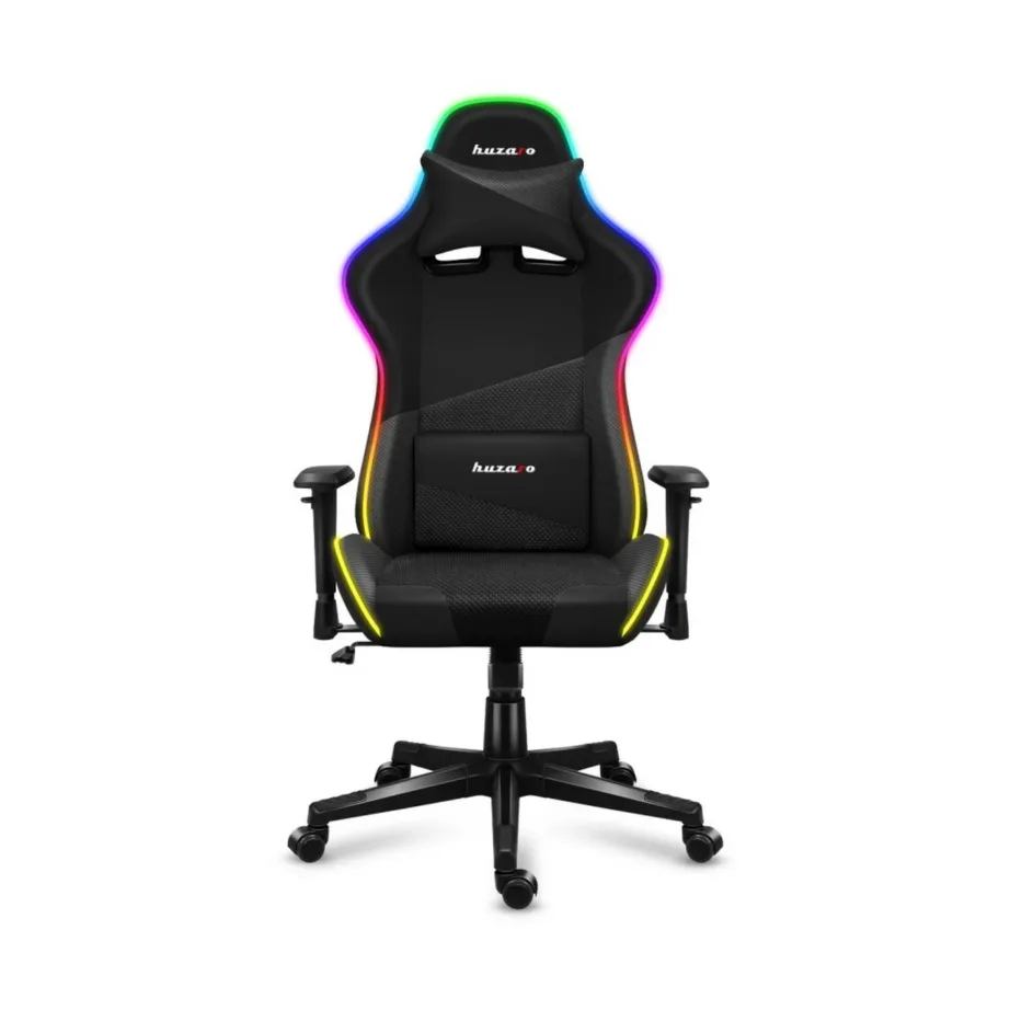 Huzaro Hz-Force 6.2 Black RGB 70x50x134,5 cm ergonoomiline kangast mänguritool RGB valgustuse ja peatoega, 130 kg – 12