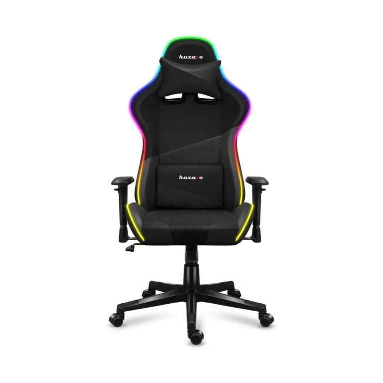 Huzaro Hz-Force 6.2 Black RGB 70x50x134,5 cm ergonoomiline kangast mänguritool RGB valgustuse ja peatoega, 130 kg