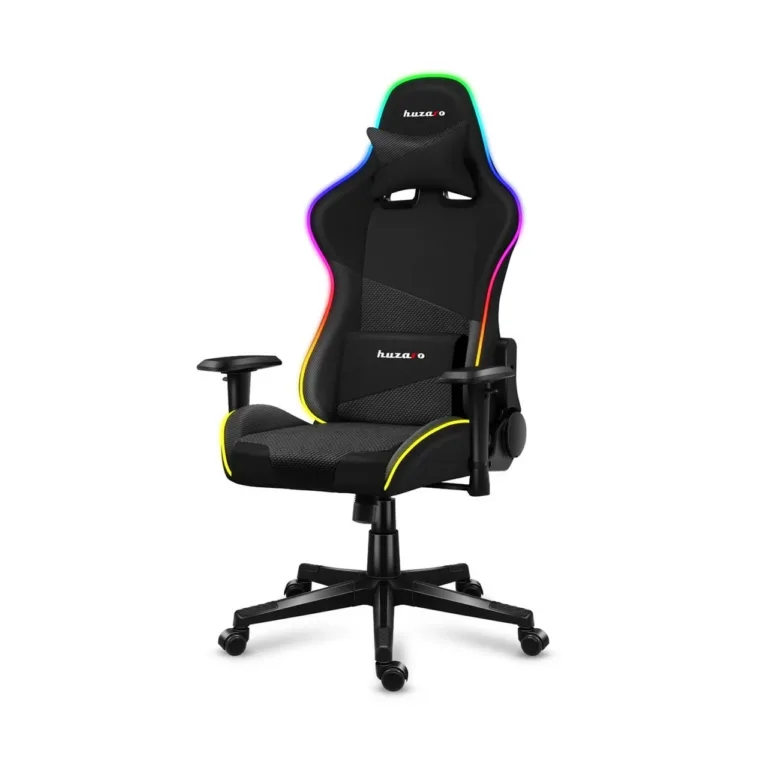 Huzaro Hz-Force 6.2 Black RGB 70x50x134,5 cm ergonoomiline kangast mänguritool RGB valgustuse ja peatoega, 130 kg