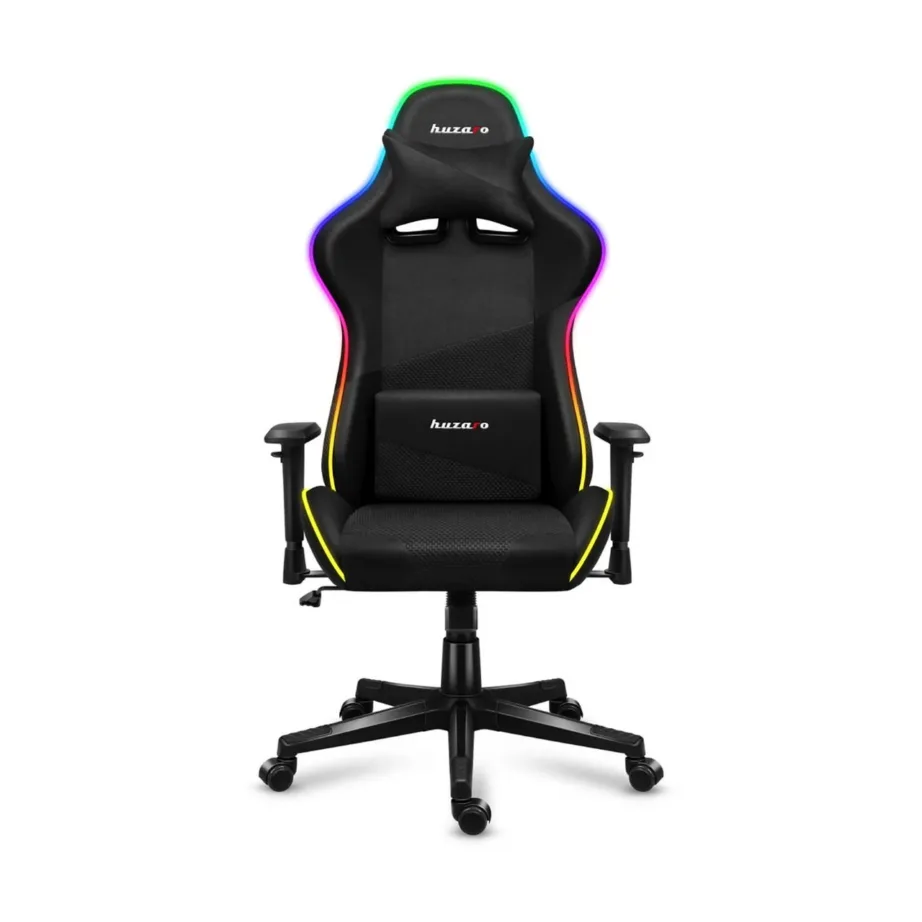 Huzaro HZ-Force 6.2 Mesh RGB 70 cm laiune must ergonoomiline mänguritool, reguleeritava kõrgusega (44–53,5 cm), hingav võrkkangas, USB RGB valgustus, terasraam, max 130 kg – 9