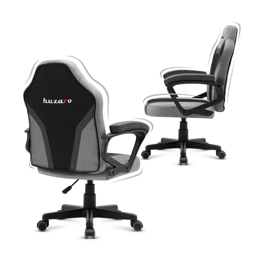 Huzaro HZ-Ranger 1.0 54 cm must/hall laste mänguritool, pehme ja hingava kangaga, terasraamil, sobib kuni 150 cm ja 130 kg kasutajale – 4