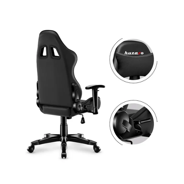 Huzaro HZ-Ranger 6.0 Black 61 cm laiune laste mänguritool, terasraam, kangas, 2D reguleeritavad käetoed, kuni 130 kg, must
