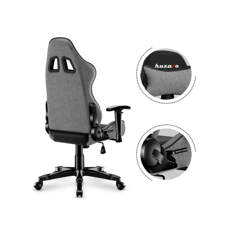 Huzaro HZ-Ranger 6.0 hall/must laste arvutitool, 61x50x73,5 cm, 2D käetoed ja hingav kangas, max 130 kg
