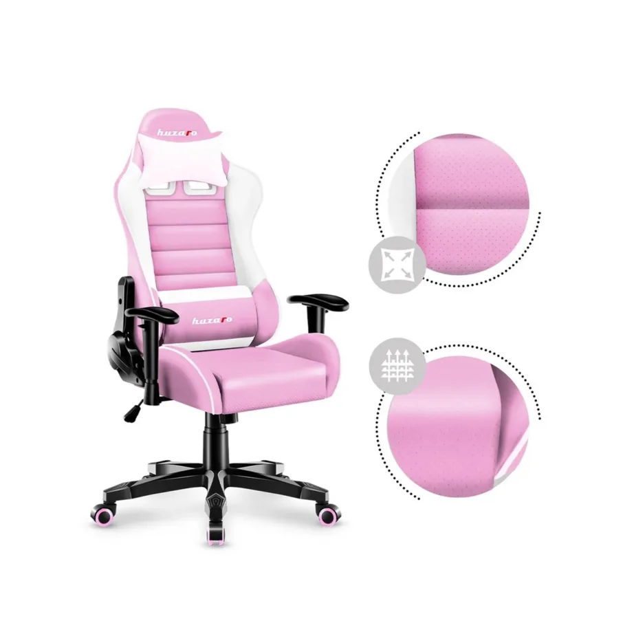 Huzaro HZ-Ranger 6.0 Pink valge laste mänguritool, kangast iste, 2D käetoed, terasraam, max 160 cm/130 kg – 5