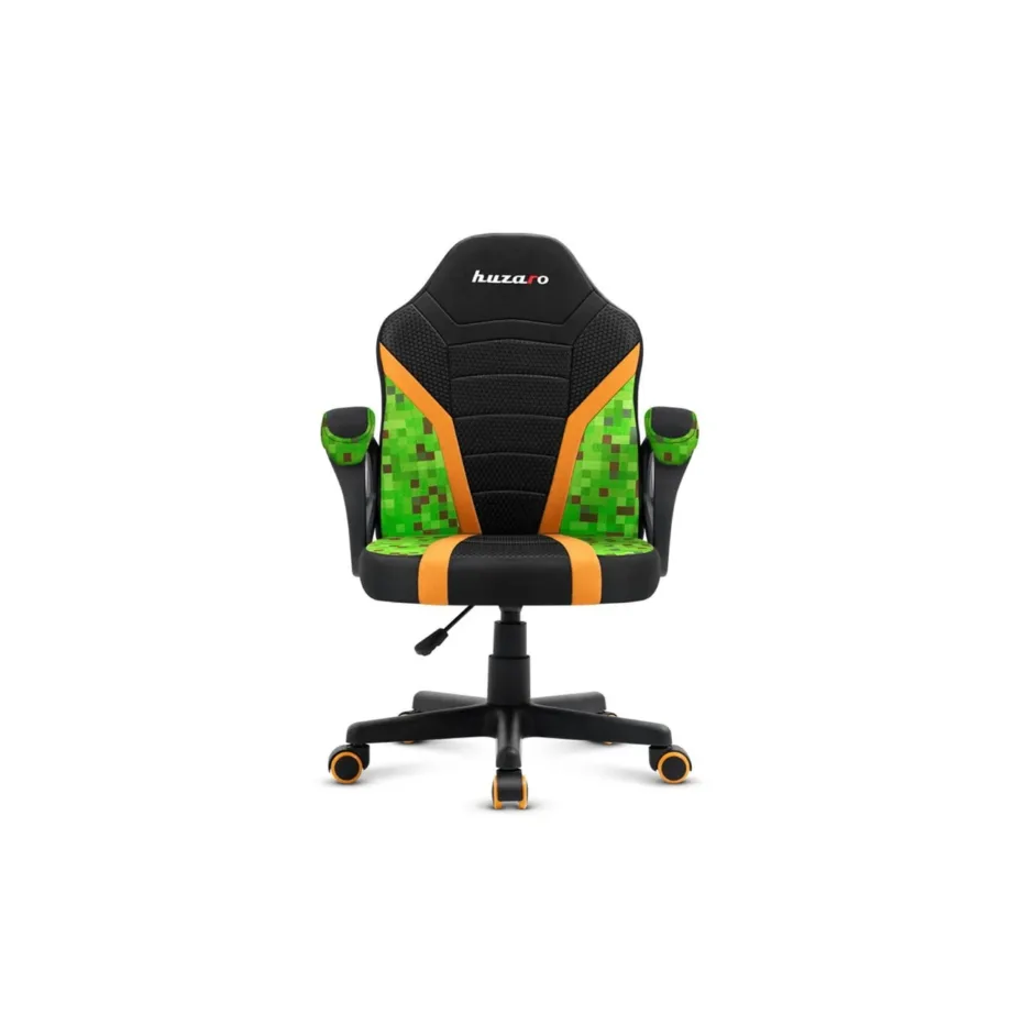 Huzaro Ranger 1.0 Pixel Mesh 54 cm must/oranž/roheline laste mänguritool, kangast ja hingava polsterdusega, terasraam, max 150 cm / 130 kg – 8