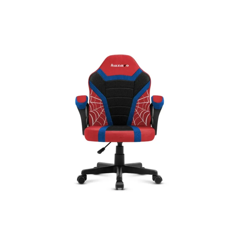 Huzaro Ranger 1.0 Spider 54 cm laste punane-must PC mängutool, polsterdatud iste ja seljatugi, terasraam, hingav kangas, 5 rattaga