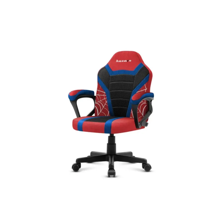 Huzaro Ranger 1.0 Spider 54 cm laste punane-must PC mängutool, polsterdatud iste ja seljatugi, terasraam, hingav kangas, 5 rattaga