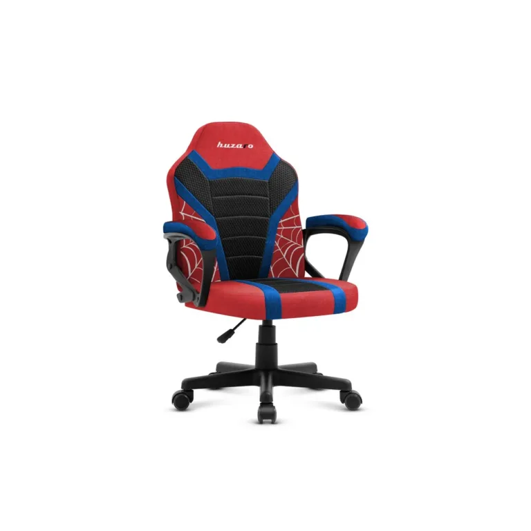 Huzaro Ranger 1.0 Spider 54 cm laste punane-must PC mängutool, polsterdatud iste ja seljatugi, terasraam, hingav kangas, 5 rattaga