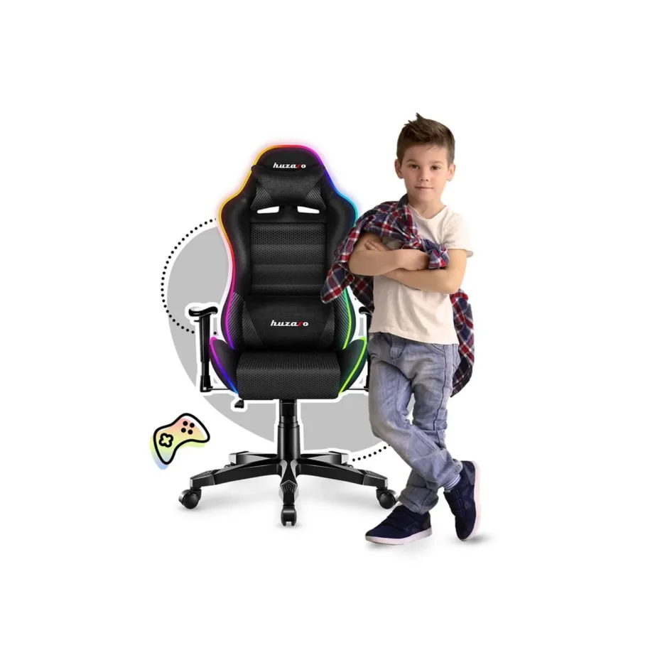Huzaro Ranger 6.0 RGB Mesh 61 cm laste mänguritool, reguleeritav, hingav võrk, RGB valgustus, maks. 160 cm/130 kg – 4