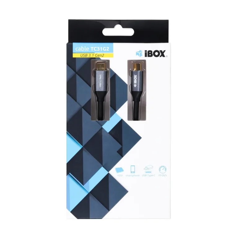 I-BOX IKUMTC31G2 1 m must USB-C/USB-C 3.2 Gen 2 andme- ja laadimiskaabel