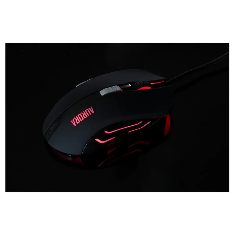 iBOX Aurora A-1 IMOGS9031 2400 DPI must LED-taustvalgustusega 1,8 m USB optiline hiir paremakäelistele, 6 nupuga PC jaoks – 9