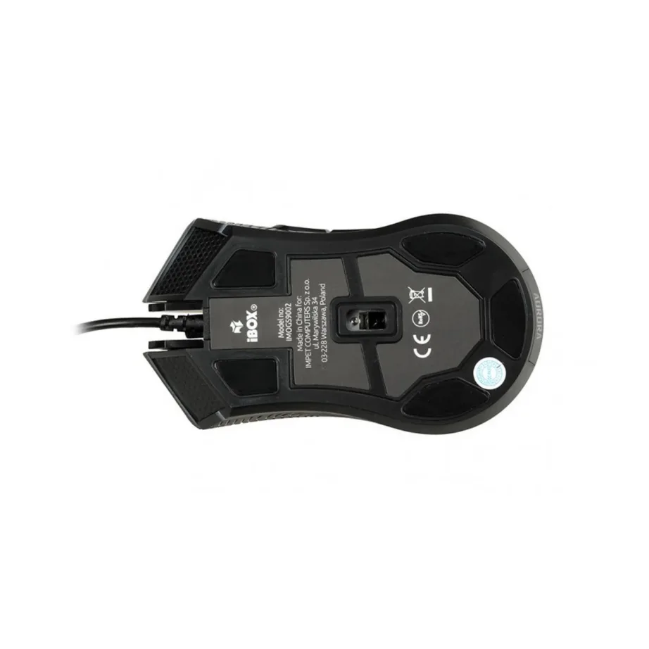 iBox Aurora A-3 IMOGS9002 6200 DPI RGB must USB optiline mängurihiir PC-le, 6 nuppu, 1,8 m kaabel – 5