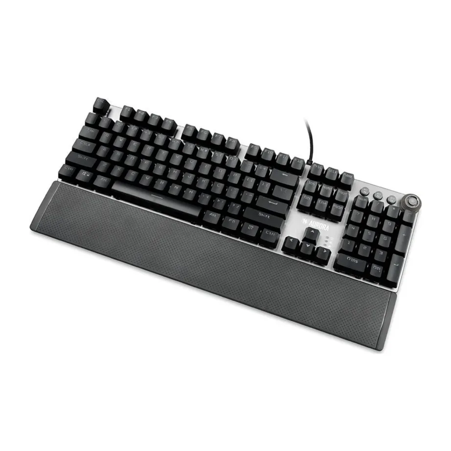 iBOX Aurora K-3 IKGMK3 hõbedane juhtmega mehaaniline QWERTY 108-klahviline klaviatuur, RGB-taustvalgustus, randmetugi, USB, Windowsile – 2